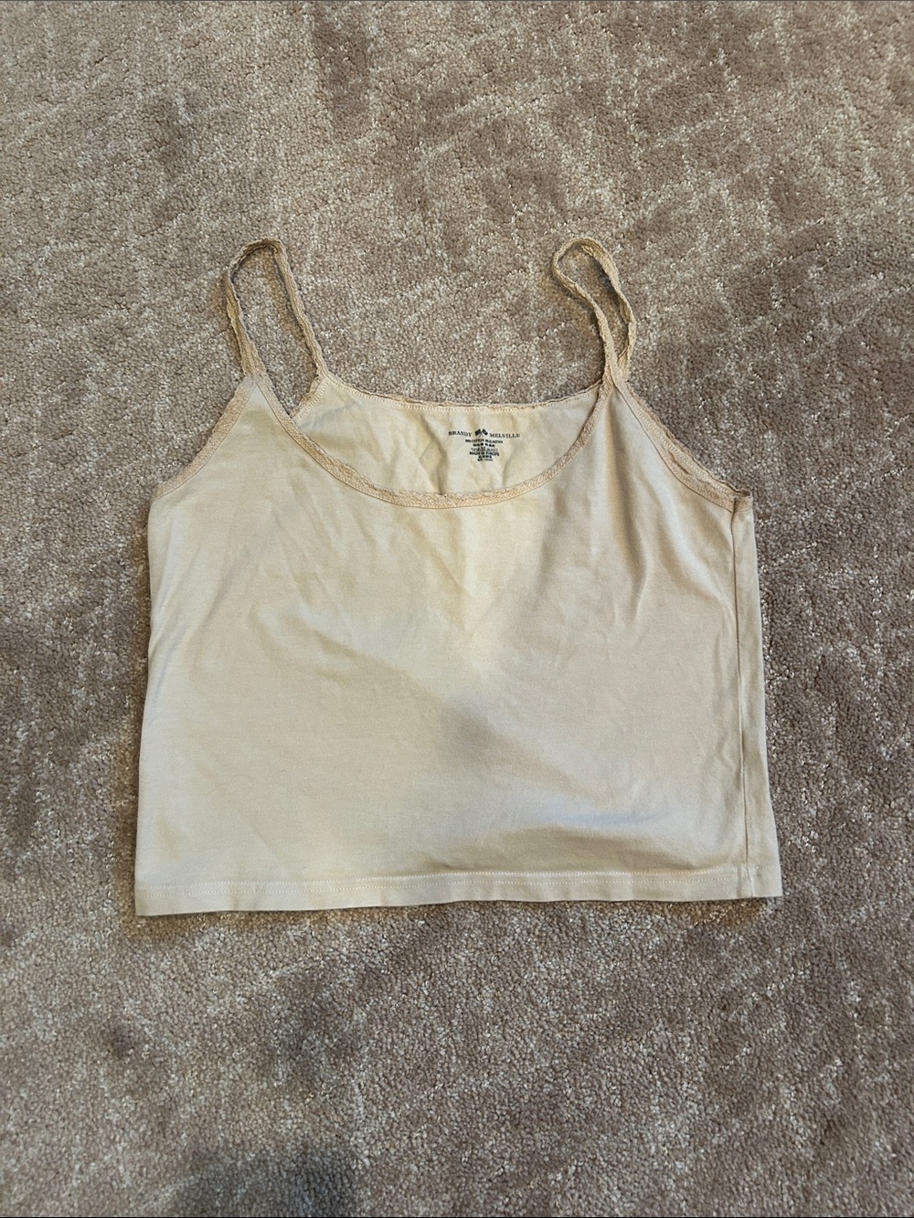 Brandy Melville Cream Scoop Neck Cropped Tank